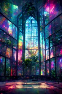 theitvhubcomeonin holographic glasshouse with shattered stained 2dfe4314 b8d8 4efd b50a 9a833301764e